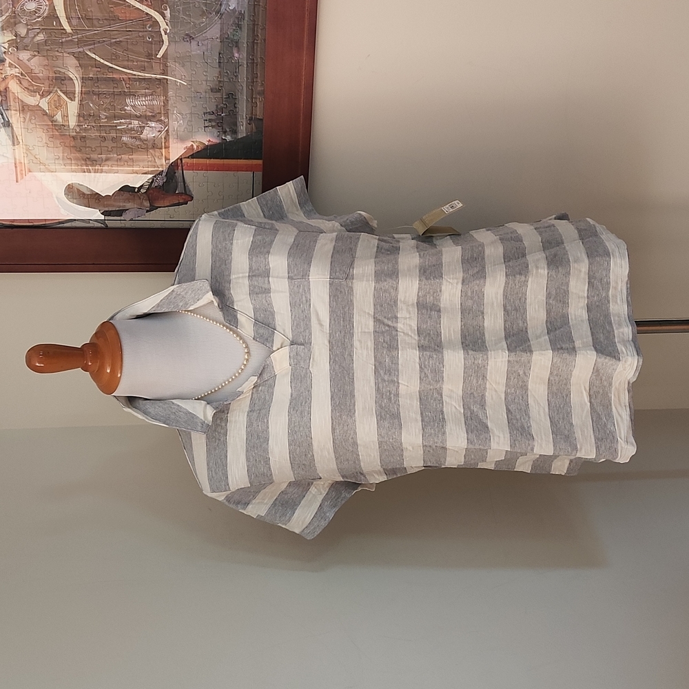 Sonoma heather gray/light gray striped shirt